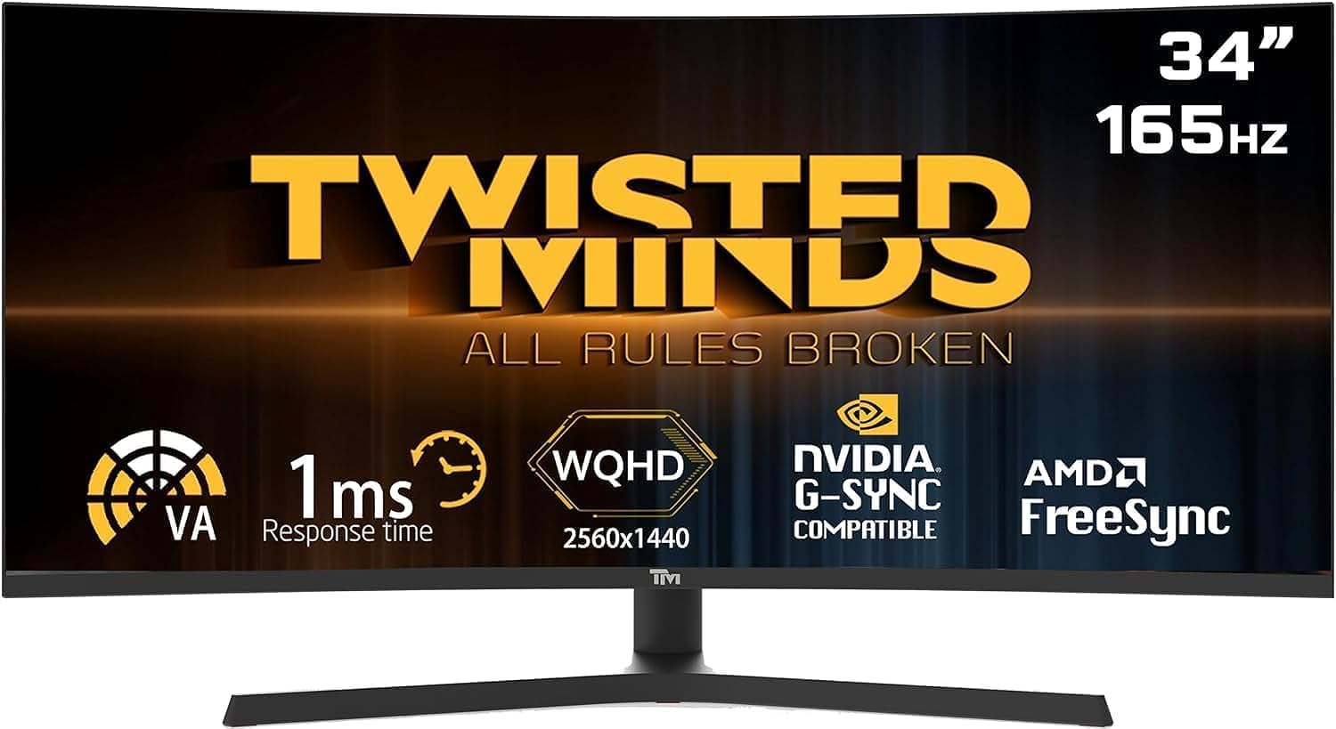 Twisted Minds WQHD 34'',165Hz, 1ms Gaming Monitor - شاشة ألعاب